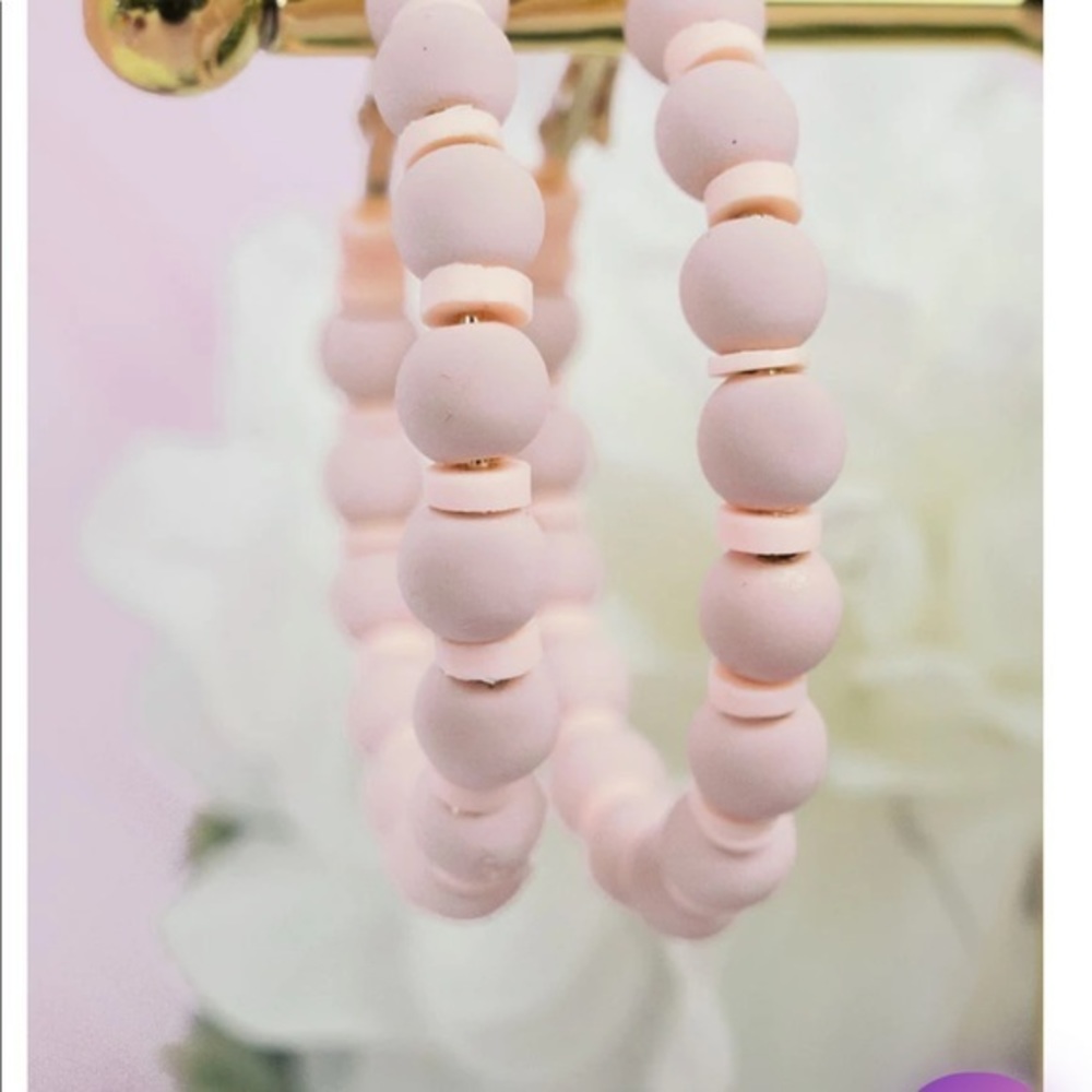 MADELINE DUSTY PEACH BEADED EARRINGS